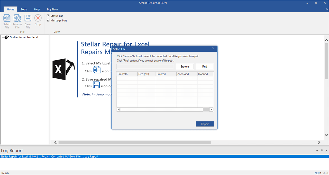 Select Excel File