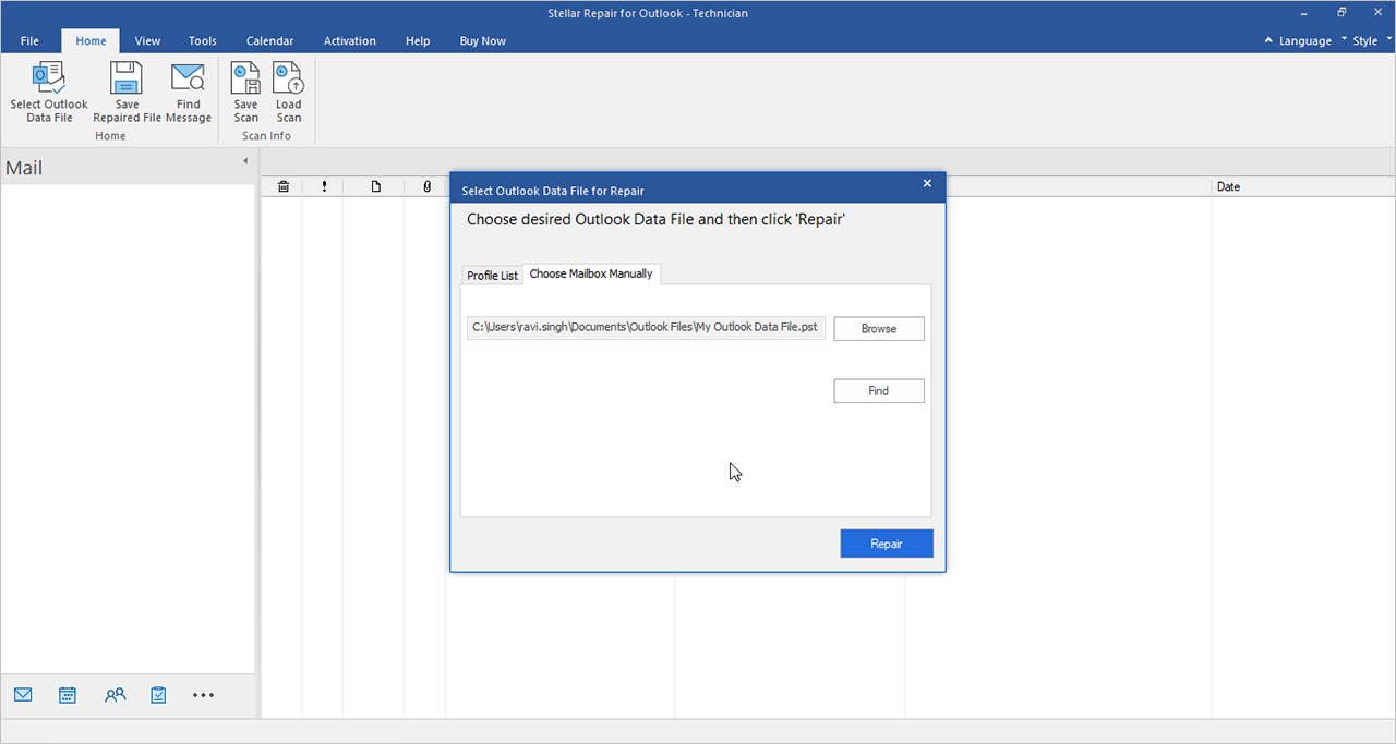 Stellar Repair for Outlook Technician